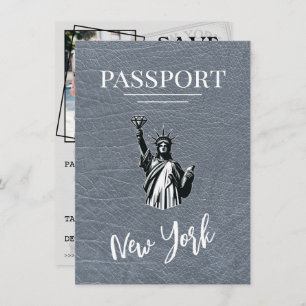 Silver New York City Passport Save The Date