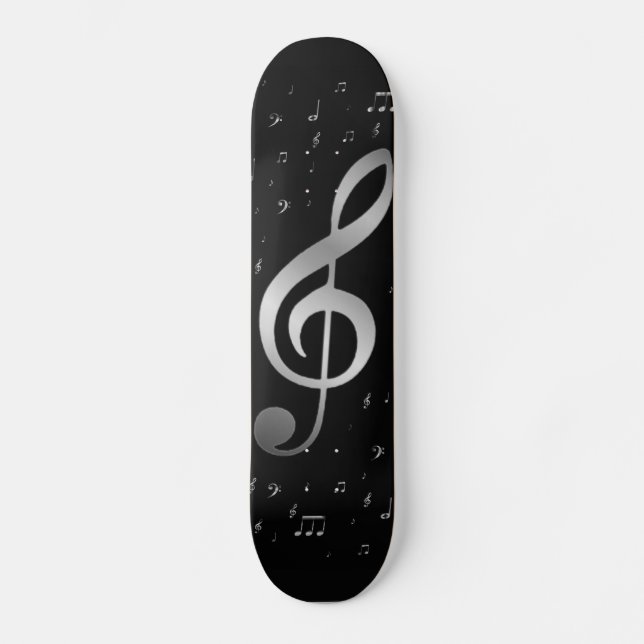 silver notes skateboard (Front)