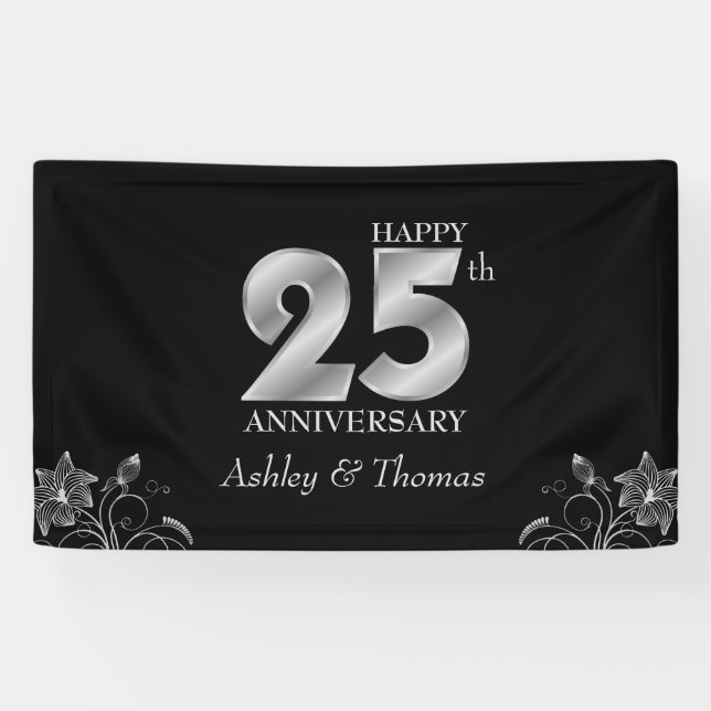 Silver Numbers Anniversary Banner (Horizontal)