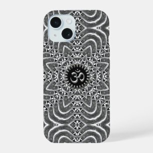 Silver Om Spiritual Connection iPhone 15 Case