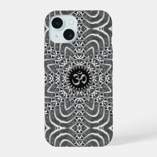 Silver Om Spiritual Connection iPhone 15 Case