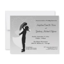 Silver Ombre Silhouette Formal Shower Invitation