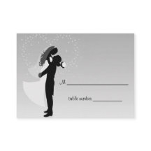 Silver Ombre Wedding Table Placecard