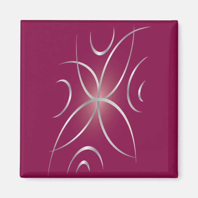 Silver on magenta magnet (Front)