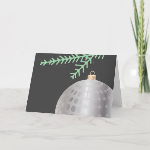 Silver on Silver on Grey Ornament Holiday Card