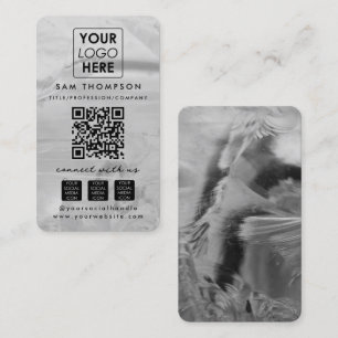 Silver Opal Connect with Us Social Media QR Code Business Card