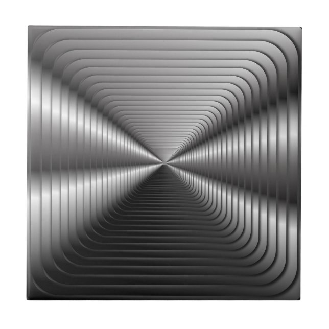 Silver Optical illusion Ceramic Tile (Front)