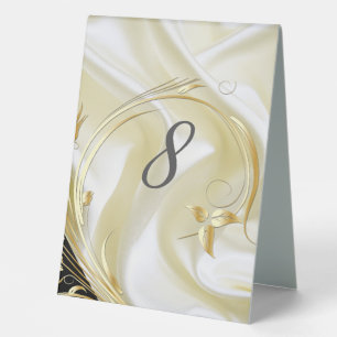 Silver or Gold Abstract flowers on - Silk 