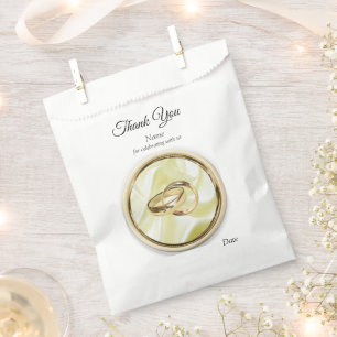 Silver or Gold Abstract flowers on - Silk & Art Favour Bag
