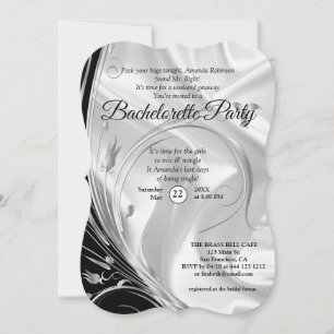 Silver or Gold Abstract flowers on - Silk & Art Invitation
