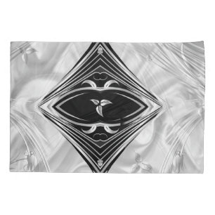 Silver or Gold Abstract flowers on - Silk & Art Pillowcase