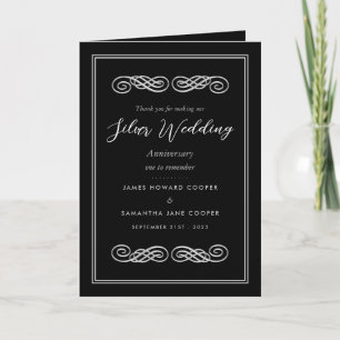 Silver Ornament 25 Year Wedding Anniversary Thanks Card