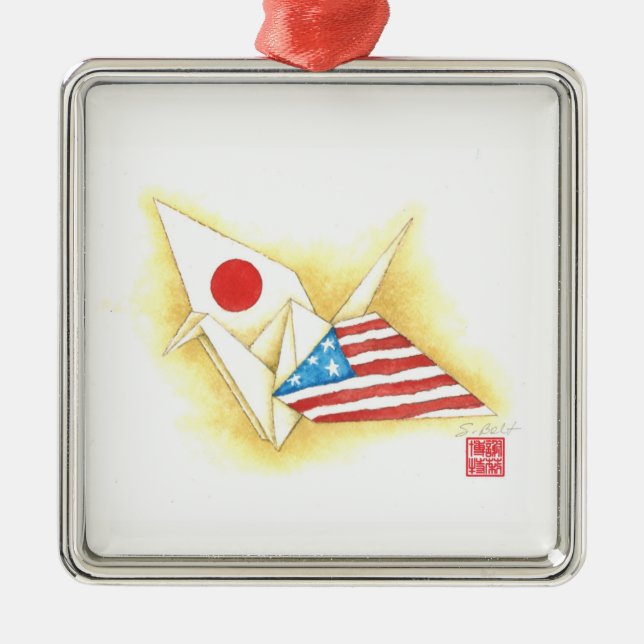 Silver Ornament ~ Japan-U.S. Friendship (Front)