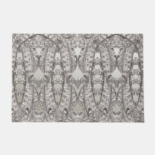 Silver Ornate Modern Doormat