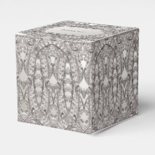 Silver Ornate Modern Favour Box