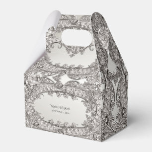 Silver Ornate Modern Favour Box
