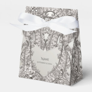 Silver Ornate Modern Favour Box