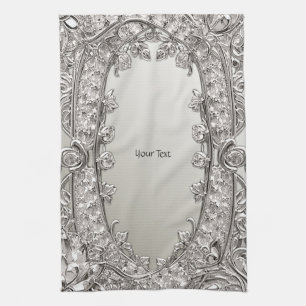 Silver Ornate Modern Kitchen Towels