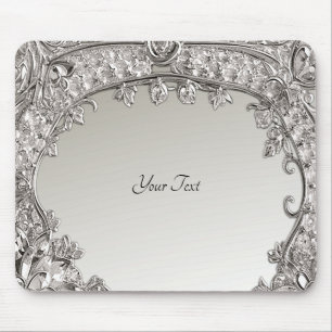 Silver Ornate Modern Mousepad