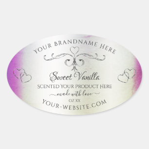 Silver Ornate Purple Shimmery Marble Product Label
