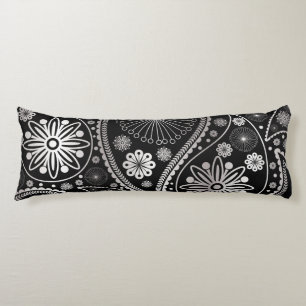Silver paisley pattern body cushion