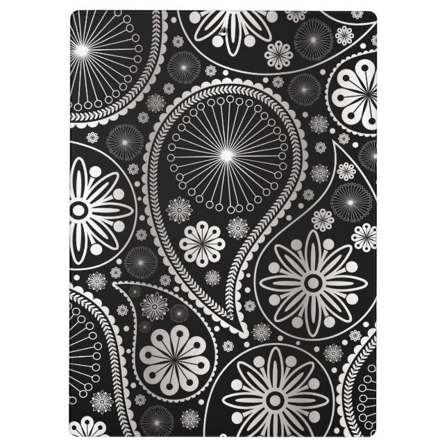 Silver paisley pattern clipboard (Back)
