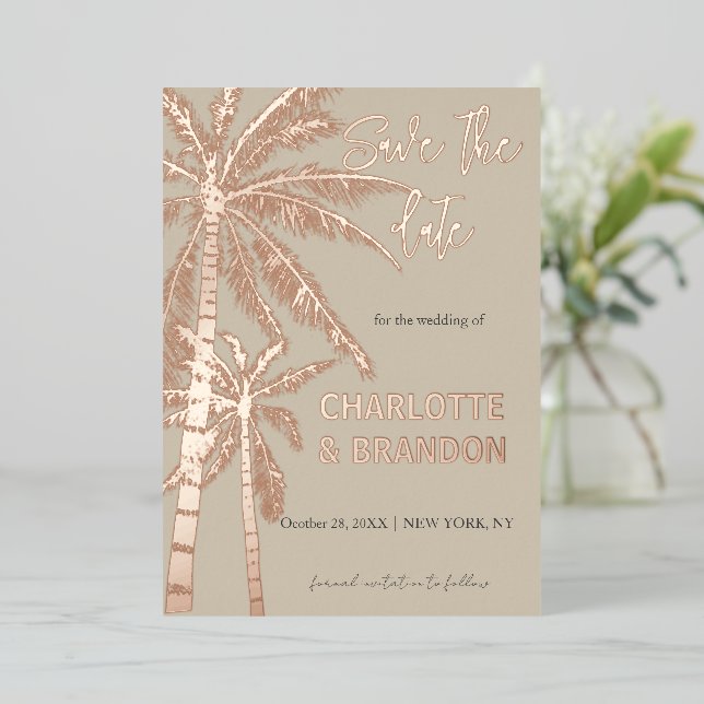  Silver Palm Trees Beach Wedding  (Standing Front)