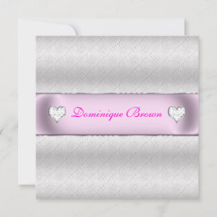Silver Patterned Princess Invite