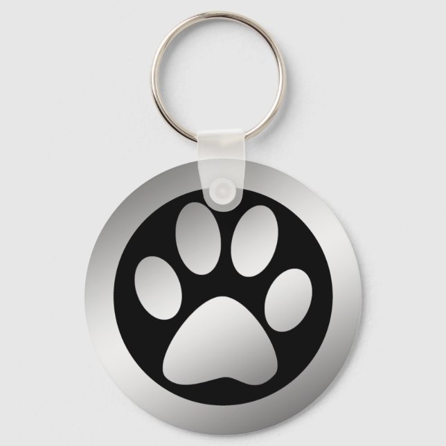 SILVER PAW PRINT KEY RING (Front)