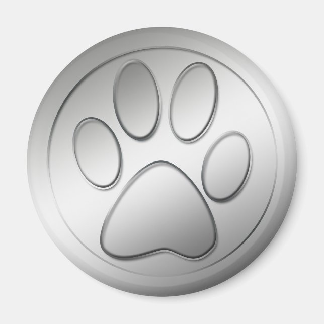 SILVER PAW PRINT MAGNET (Front)
