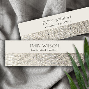 Silver Pearl Leather Texture Stud Earring Display Mini Business Card