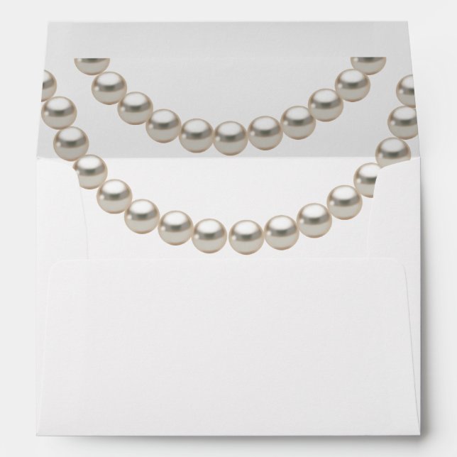 Silver Pearl Necklace Wedding Elegant  Envelope (Back (Bottom))
