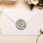 Silver Pearl Vintage Initials Custom Wedding Favou Classic Round Sticker<br><div class="desc">Classy printed wax seal design sticker with silver grey colours to personalise with your initials for any occasion,  from weddings to baby showers!</div>