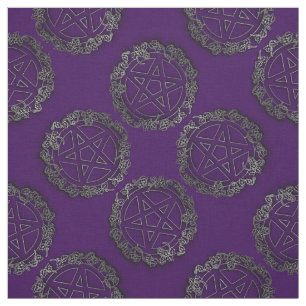 Silver Pentacles Pagan Goth Altar Fabric