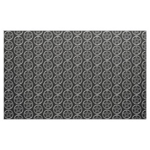 Silver pentagram fabric