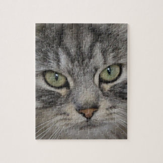 Silver Persian Cat Face Jigsaw Puzzle