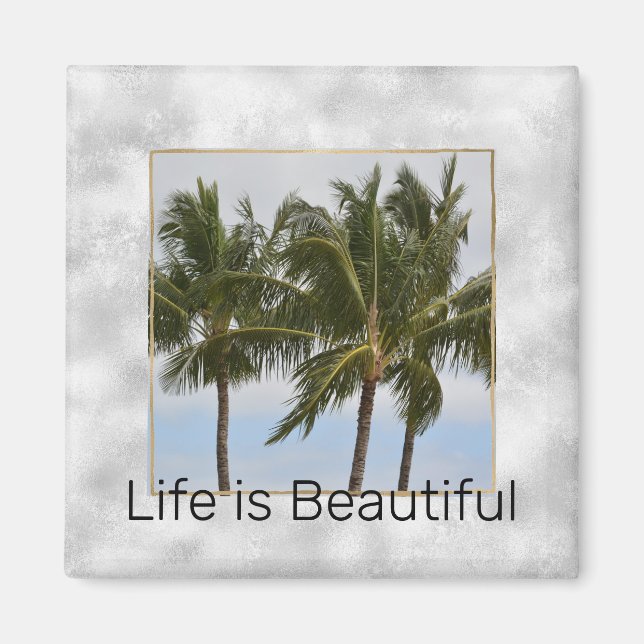 Silver Personalised Photo and Text  Magnet (Front)