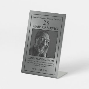 Silver/Personalised Photo - Employee Award Pedestal Sign