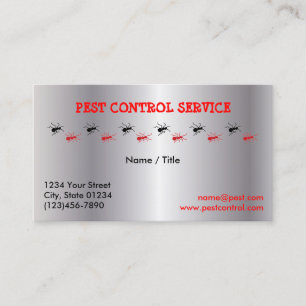 Silver Pest Service Single Sided Business Card