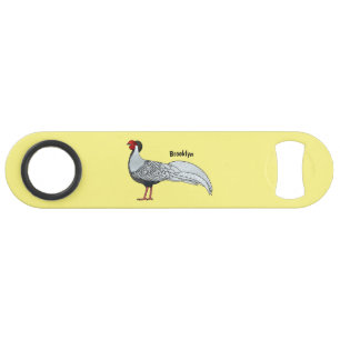 Silver pheasant bird cartoon illustration