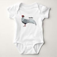 Silver pheasant bird cartoon illustration