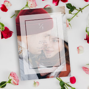 Silver Photo Wedding Vellum Transparency Initials