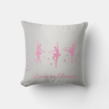 Silver & Pink Ballerina Ballet theme cushion