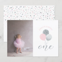 Silver & Pink Balloons | Girl 1st Birthday Party