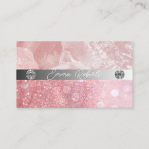Silver Pink Diamond Coach Business Card