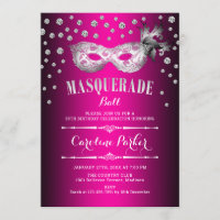 Silver Pink Masquerade Ball Birthday Party