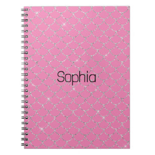 Silver Pink Mermaid Notebook