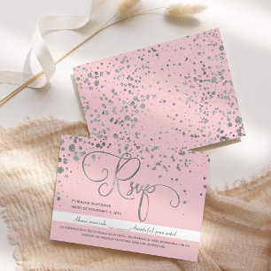 Silver Pink Mis Quince Anos Spanish Response Card