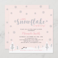 Silver & Pink Winter Wonderland Girl Baby Shower I