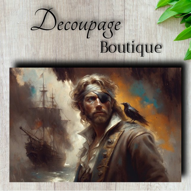 Silver Pirate Captain Decoupage Tissue Paper (Silver Pirate Captain Decoupage Tissue Paper)
